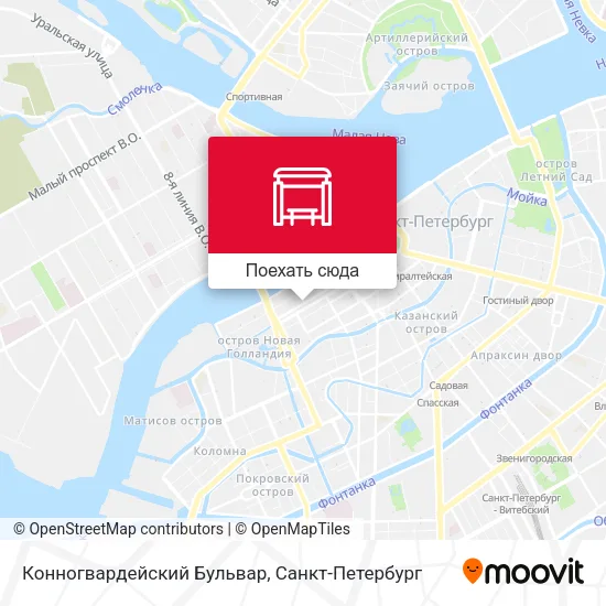 Карта Конногвардейский Бульвар