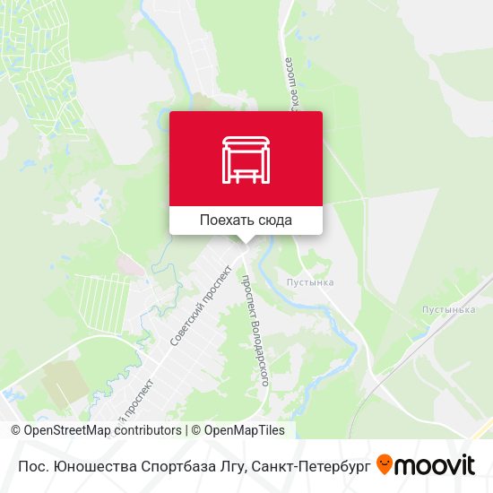 Карта Пос. Юношества Спортбаза Лгу
