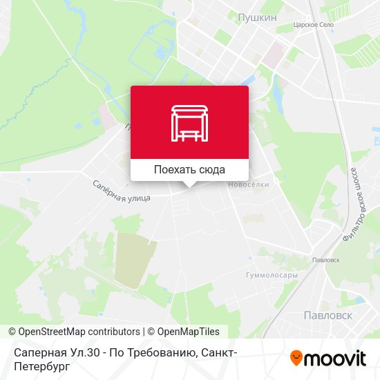 Карта Саперная Ул.30 - По Требованию