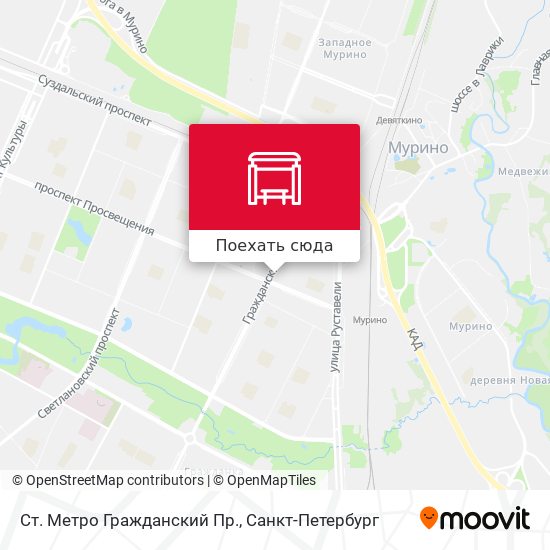 Карта Ст. Метро Гражданский Пр.