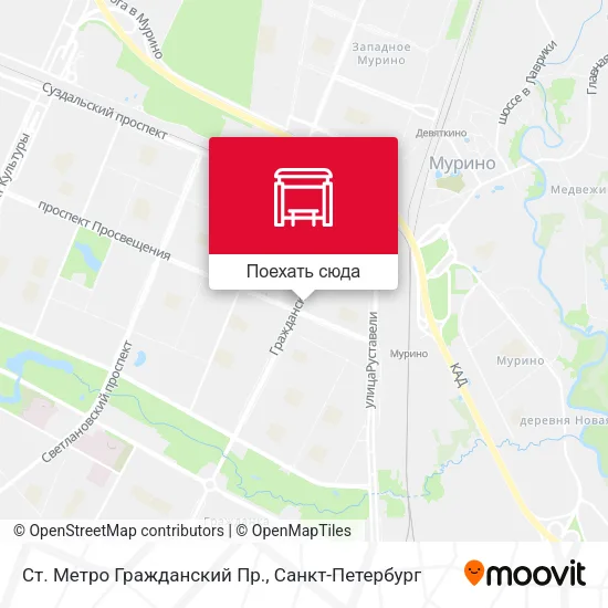 Карта Ст. Метро Гражданский Пр.