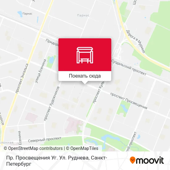 Карта Пр. Просвещения Уг. Ул. Руднева