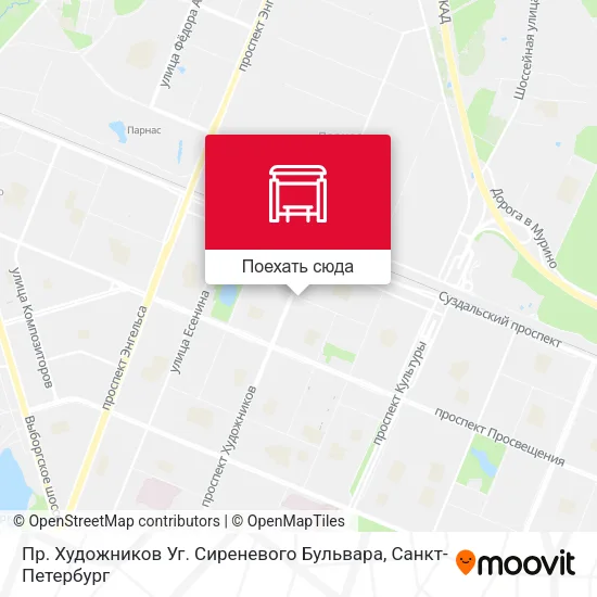 Карта Пр. Художников Уг. Сиреневого Бульвара