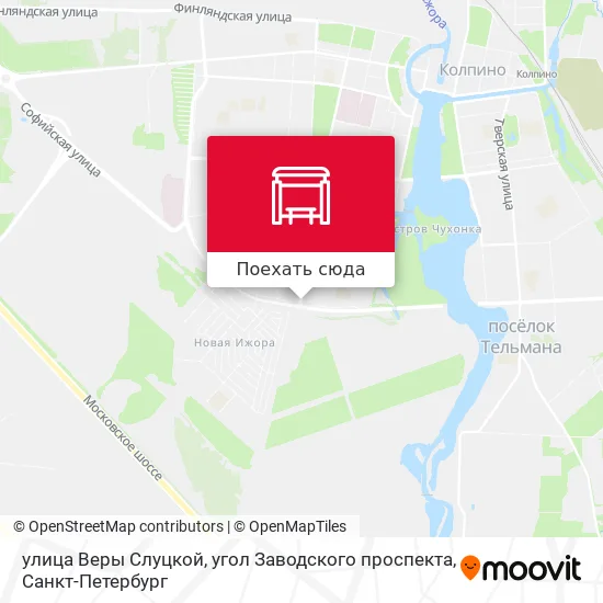 Карта улица Веры Слуцкой, угол Заводского проспекта