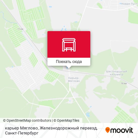 Карта карьер Мяглово, Железнодорожный переезд