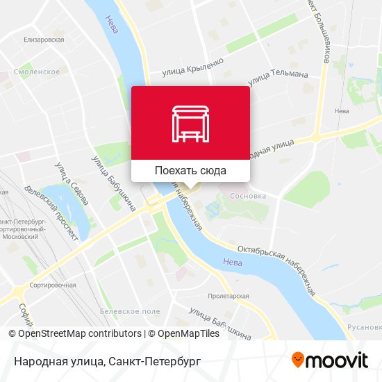 Карта Народная улица