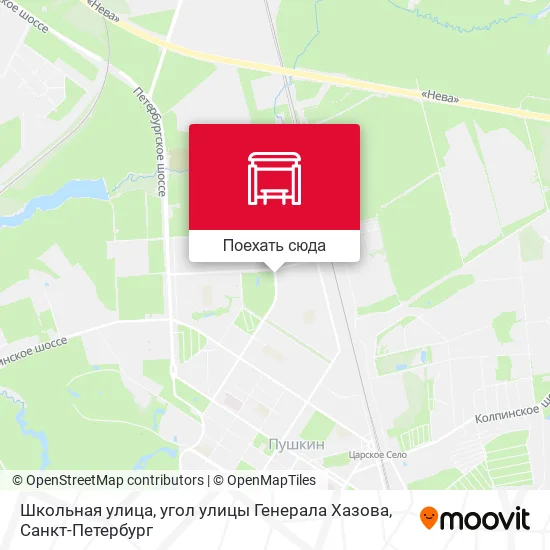 Карта Школьная улица, угол улицы Генерала Хазова