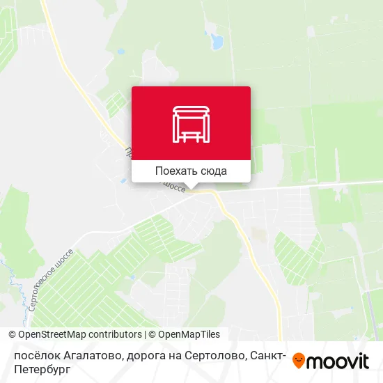 Карта посёлок Агалатово, дорога на Сертолово