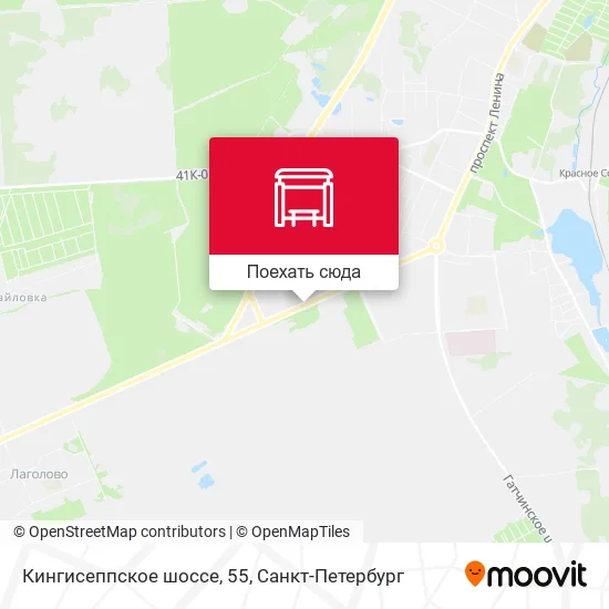 Карта Кингисеппское шоссе, 55