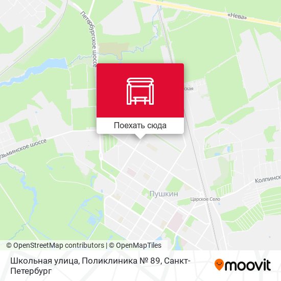 Карта Школьная улица, Поликлиника № 89