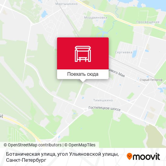 Карта Ботаническая улица, угол Ульяновской улицы
