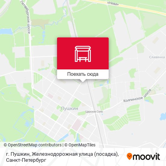Карта г. Пушкин, Железнодорожная улица (посадка)