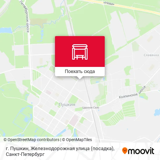 Карта г. Пушкин, Железнодорожная улица (посадка)