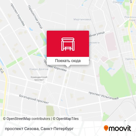Карта проспект Сизова
