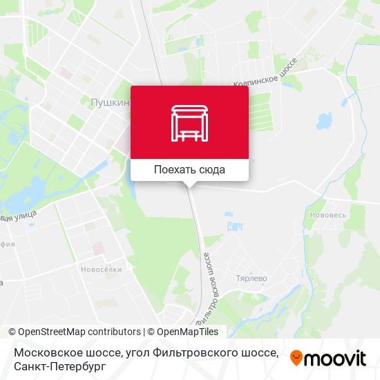 Карта Московское шоссе, угол Фильтровского шоссе