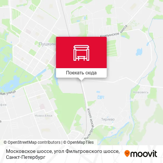 Карта Московское шоссе, угол Фильтровского шоссе