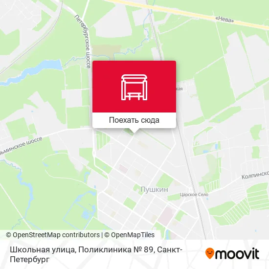 Карта Школьная улица, Поликлиника № 89
