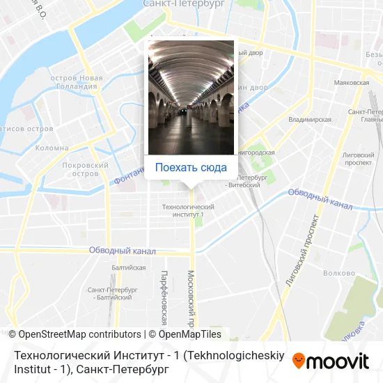 Карта Технологический Институт - 1 (Tekhnologicheskiy Institut - 1)