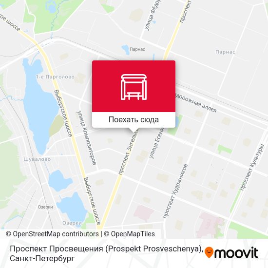 Карта Проспект Просвещения (Prospekt Prosveschenya)