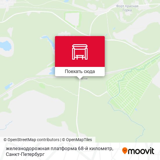 Карта железнодорожная платформа 68-й километр