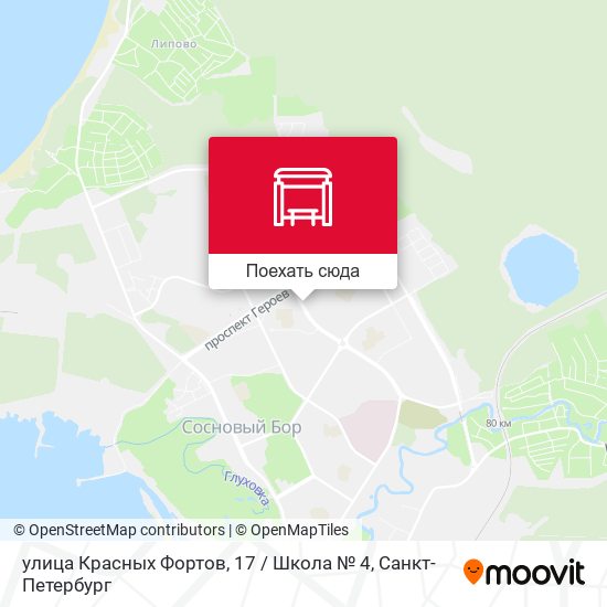 Карта улица Красных Фортов, 17 / Школа № 4