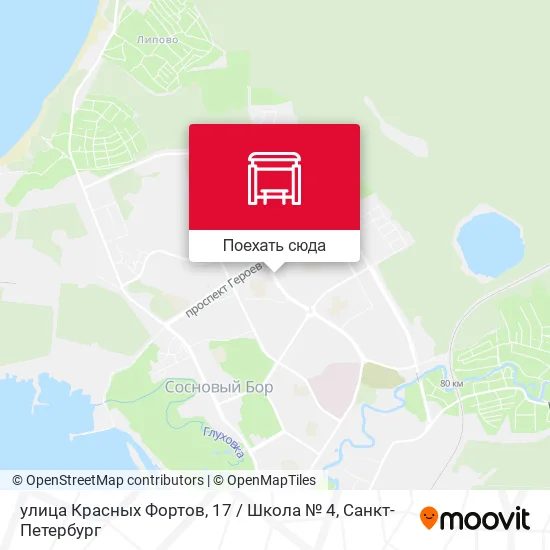 Карта улица Красных Фортов, 17 / Школа № 4