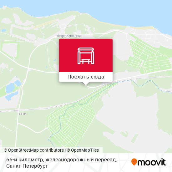 Карта 66-й километр, железнодорожный переезд