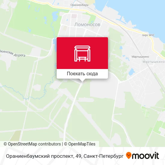 Карта Ораниенбаумский проспект, 49