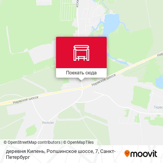 Карта деревня Кипень, Ропшинское шоссе, 7