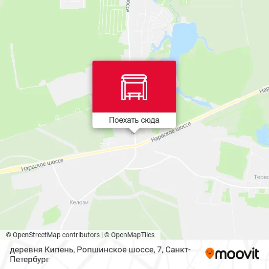 Карта деревня Кипень, Ропшинское шоссе, 7