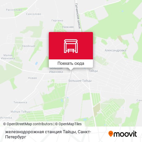 Карта железнодорожная станция Тайцы