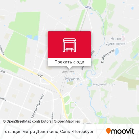 Карта станция метро Девяткино
