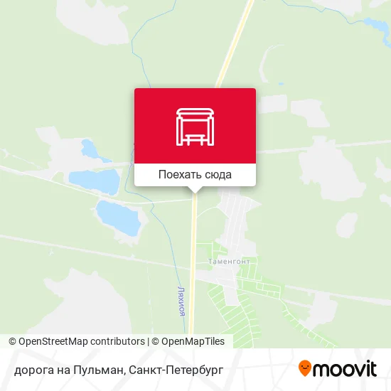 Карта дорога на Пульман
