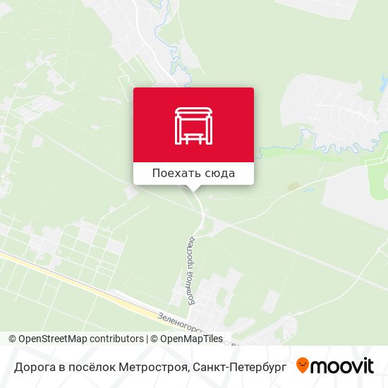 Карта Дорога в посёлок Метростроя