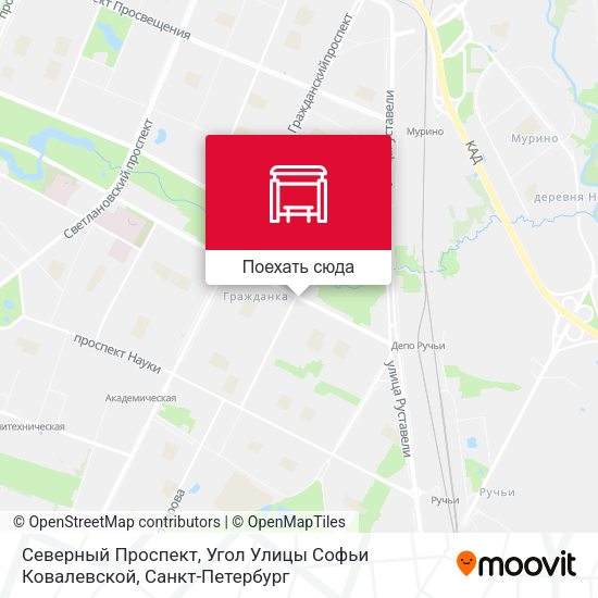 Карта Северный Проспект, Угол Улицы Софьи Ковалевской