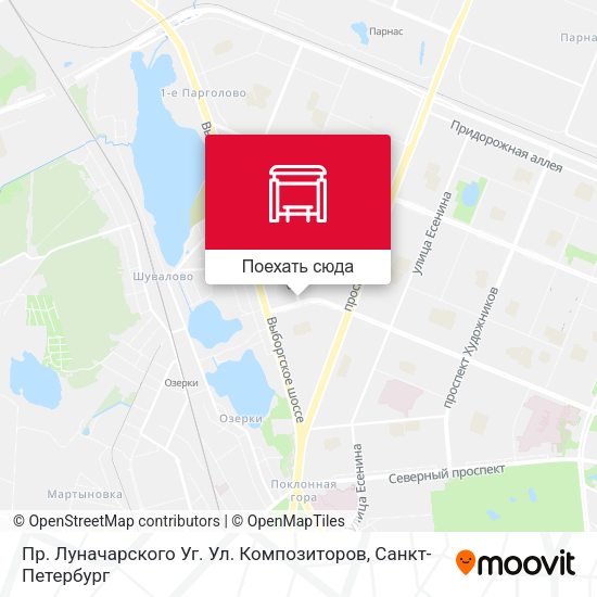 Карта Пр. Луначарского Уг. Ул. Композиторов