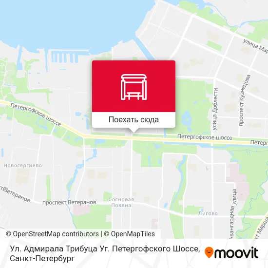 Карта Ул. Адмирала Трибуца Уг. Петергофского Шоссе