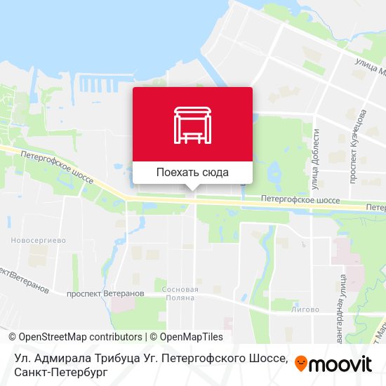 Карта Ул. Адмирала Трибуца   Уг. Петергофского Шоссе