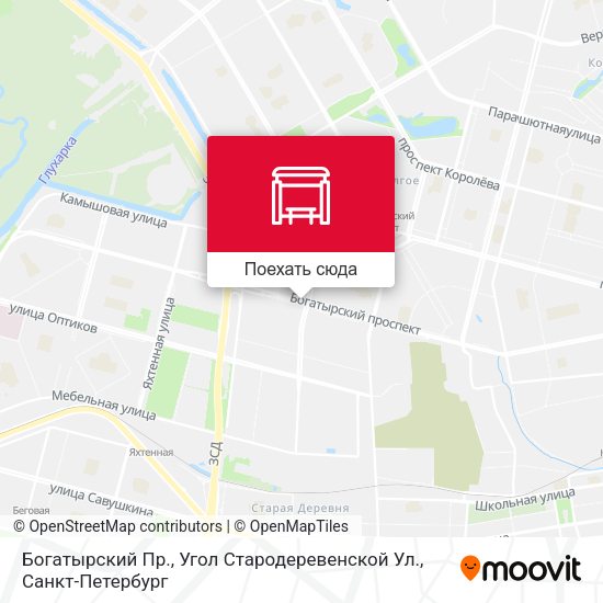 Карта Богатырский Пр., Угол Стародеревенской Ул.