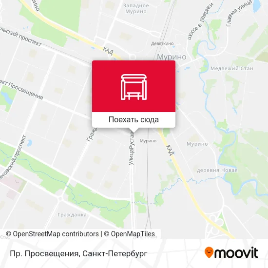 Карта Пр. Просвещения