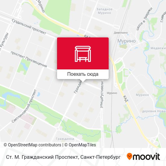 Карта Ст. М. Гражданский Проспект