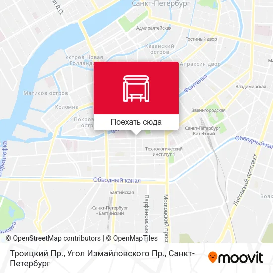 Карта Троицкий Пр., Угол Измайловского Пр.