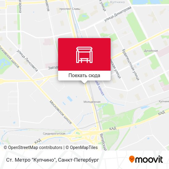 Карта Ст. Метро "Купчино"