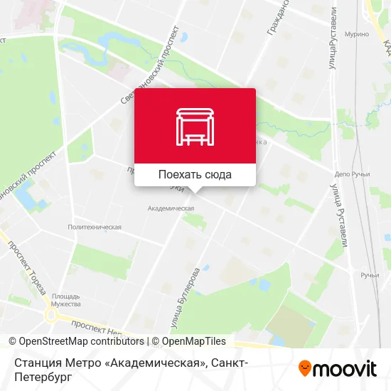 Карта Станция Метро «Академическая»