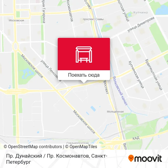 Карта Пр. Дунайский / Пр. Космонавтов