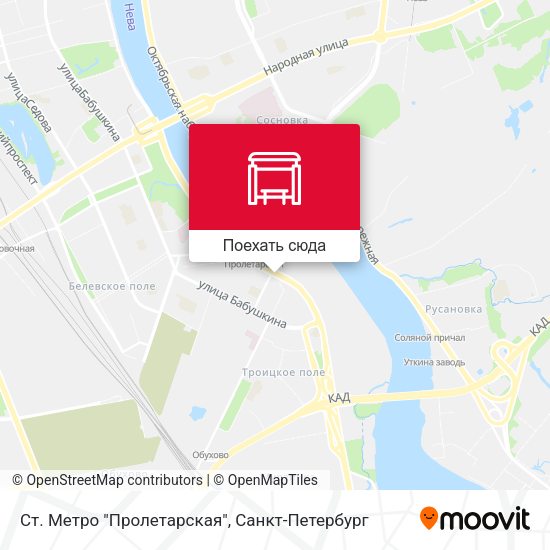 Карта Ст. Метро "Пролетарская"