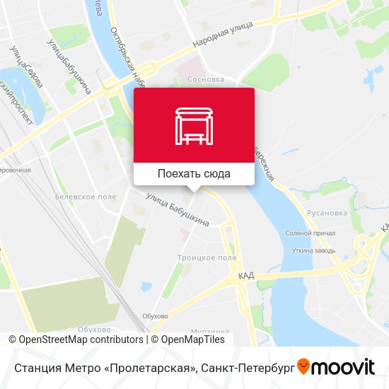 Карта Станция Метро «Пролетарская»