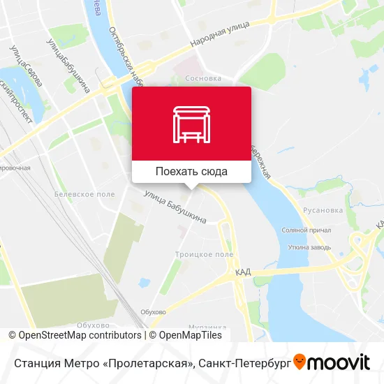 Карта Станция Метро «Пролетарская»