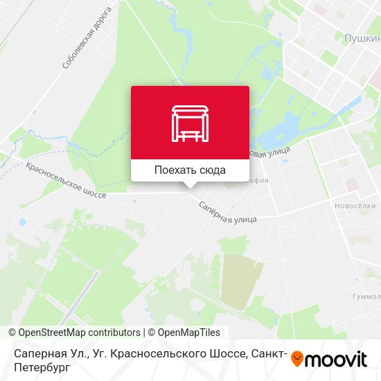 Карта Саперная Ул., Уг. Красносельского Шоссе
