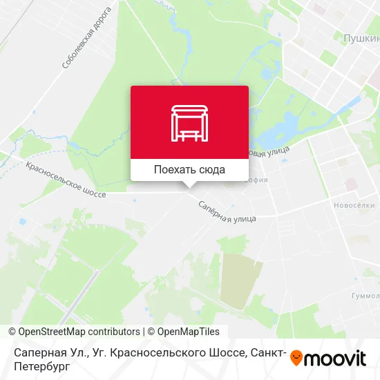 Карта Саперная Ул., Уг. Красносельского Шоссе